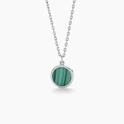 Discount Histoire d'Or Collier Lunatique Argent Blanc Malachite Onyx argent blanc malachite vert