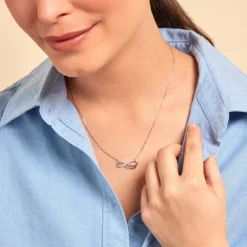 Clearance Histoire d'Or Collier Lylou Argent Blanc Oxyde De Zirconium