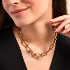 Histoire d'Or Collier Lyre Acier Jaune* Colliers|Colliers