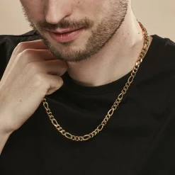 Sale Histoire d'Or Collier Maille Acier Doré Virgil