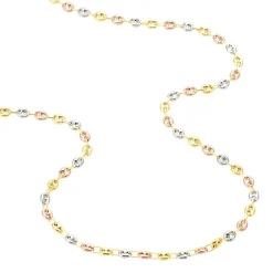 Discount Histoire d'Or Collier Maille Dami Maille Grain De Cafe or tricolore