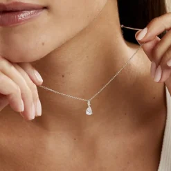 Online Histoire d'Or Collier Marie-helena Argent Blanc Oxyde De Zirconium