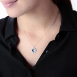 Discount Histoire d'Or Collier Marie-jacqueline Or Blanc Topaze Et Diamant