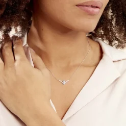 Online Histoire d'Or Collier Marlene Or Blanc Topaze Et Oxyde De Zirconium