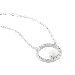 Clearance Histoire d'Or Collier Marthe Argent Blanc Perle De Culture Et Oxyde De Zirconium
