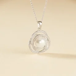 Hot Histoire d'Or Collier Matilda Argent Blanc Perle De Culture Et Oxyde De Zirconium