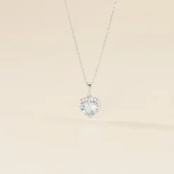 Histoire d'Or Collier Meliora Or Blanc Topaze Bleu Sky Oxyde De Zirconium* Colliers|Colliers