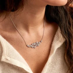 Histoire d'Or Collier Midnight Flower Argent Blanc Oxyde De Zirconium* Colliers|Colliers