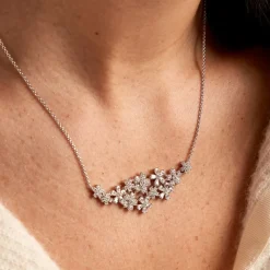 Histoire d'Or Collier Midnight Flower Argent Blanc Oxyde De Zirconium* Colliers|Colliers