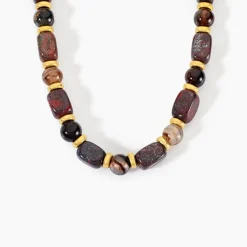 Histoire d'Or Collier Miky Acier Jaune Pierre De Synthese Agate