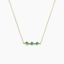 New Histoire d'Or Collier Muhsina Or Jaune Emeraude