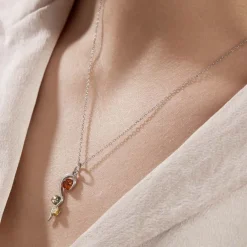 Histoire d'Or Collier Murriel Argent Blanc Ambre* Colliers|Colliers Fantaisie