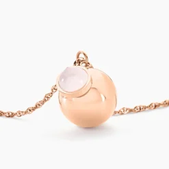 Histoire d'Or Collier My Bola Acier Rose Quartz* Colliers|Sautoirs