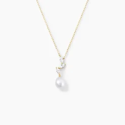 New Histoire d'Or Collier Nacrée Or Jaune Perle De Culture Oxyde De Zirconium