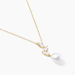 New Histoire d'Or Collier Nacrée Or Jaune Perle De Culture Oxyde De Zirconium