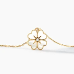 Online Histoire d'Or Collier Nacrea Or Jaune Nacre Oxyde De Zirconium or jaune nacre blanche