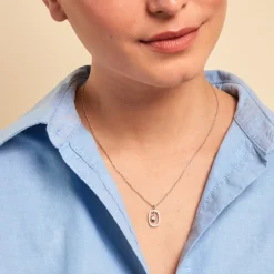 Hot Histoire d'Or Collier Naly Argent Blanc Oxyde De Zirconium