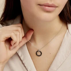 Histoire d'Or Collier Natacha Cera Argent Blanc Céramique Et Oxyde De Zirconium