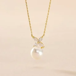 Histoire d'Or Collier Norah Or Jaune Perle De Culture Et Oxyde De Zirconium* Colliers|Colliers