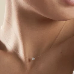 Outlet Histoire d'Or Collier Nylon Argent Blanc Oxyde