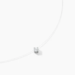 Discount Histoire d'Or Collier Nylon Argent Blanc Oxyde