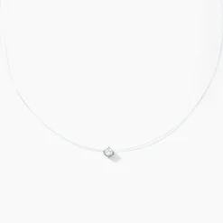 Discount Histoire d'Or Collier Nylon Argent Blanc Oxyde