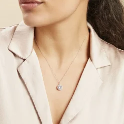 Clearance Histoire d'Or Collier Or Blanc Adil Oxyde De Zirconium or blanc oxyde
