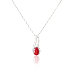 New Histoire d'Or Collier Or Blanc Diamant Rubis