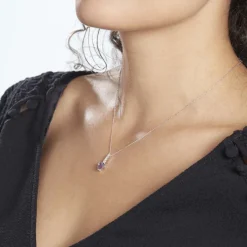 Histoire d'Or Collier Or Blanc Fany Améthyste Oxydes De Zirconium* Colliers|Colliers