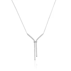 Outlet Histoire d'Or Collier Or Blanc Gwalduz Oxydes De Zirconium