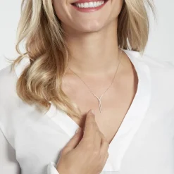 Outlet Histoire d'Or Collier Or Blanc Gwalduz Oxydes De Zirconium