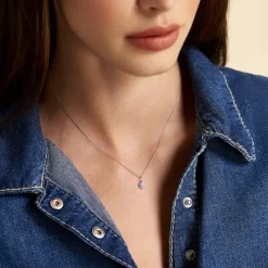 Hot Histoire d'Or Collier Or Blanc Kristel Oxydes De Zirconium