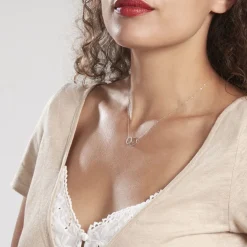 Online Histoire d'Or Collier Or Blanc Nesrine Oxydes or blanc oxyde