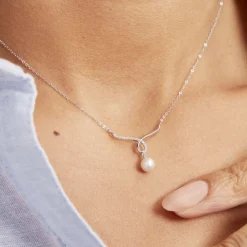 Histoire d'Or Collier Or Blanc Proximae Perle De Culture Oxydes De Zirconium* Colliers|Colliers