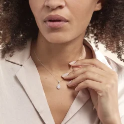 Hot Histoire d'Or Collier Or Blanc Uxellus Oxyde De Zirconium