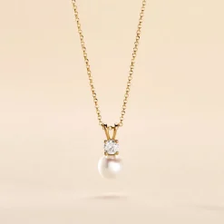 Histoire d'Or Collier Or Jaune Bragi Perle De Culture Oxyde De Zirconium* Colliers|Colliers