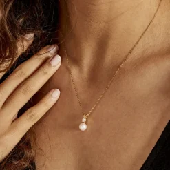 Histoire d'Or Collier Or Jaune Bragi Perle De Culture Oxyde De Zirconium* Colliers|Colliers