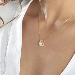 Histoire d'Or Collier Or Jaune Cagiris Oxydes Et Perle De Culture* Colliers|Colliers