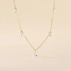 Histoire d'Or Collier Or Jaune Leucitica Oxydes De Zirconium* Colliers|Colliers