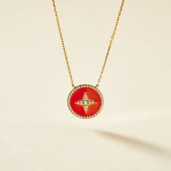 Histoire d'Or Collier Or Jaune Sweet Rosace Oxyde De Zirconium* Colliers|Colliers