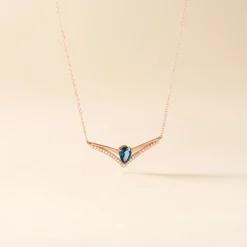 Histoire d'Or Collier Or Rose Gaelle Topaze Oxydes De Zirconium