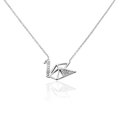 Sale Histoire d'Or Collier Origami Argent Blanc Oxyde De Zirconium