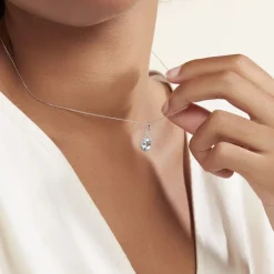 Hot Histoire d'Or Collier Passion Or Blanc Topaze Et Oxyde De Zirconium