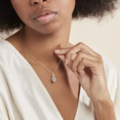 Hot Histoire d'Or Collier Passion Or Blanc Topaze Et Oxyde De Zirconium