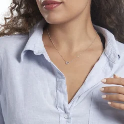 Online Histoire d'Or Collier Pavel Argent Oxyde De Zirconium argent blanc oxyde bleu