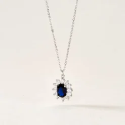 Best Histoire d'Or Collier Perez Argent Blanc Oxyde De Zirconium argent blanc oxyde bleu