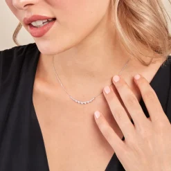 Discount Histoire d'Or Collier Pericles Or Blanc Diamant Synthétique