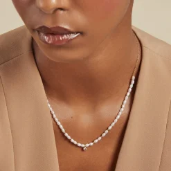 Hot Histoire d'Or Collier Perlissima Et Perle De Culture argent blanc oxyde