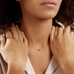 Outlet Histoire d'Or Collier Petale Et Diamant or bicolore rubis