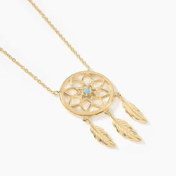 Histoire d'Or Collier Plaqué Or Jaune Attrape Rêves Turquoise* Colliers|Colliers